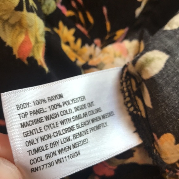 Black Dress with Yellow & Pink Flowers - Picture 7 of 7